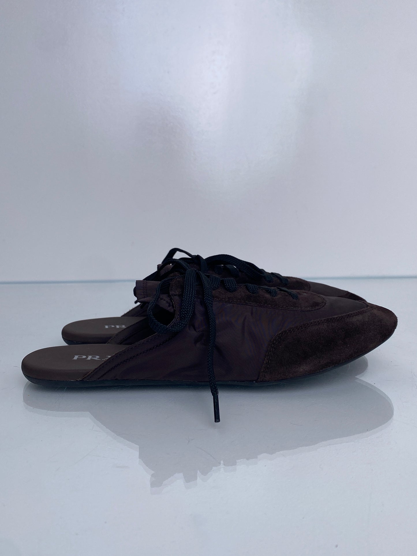 Prada Collapse Re-Nylon And Suede Brown Sneakers, 38