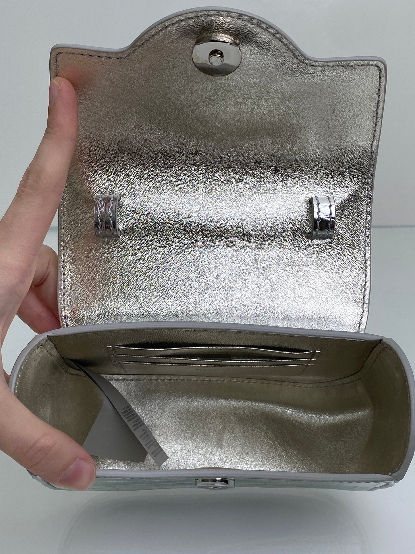 Versace Silver La Medusa Embossed Mini Top Handle Bag SHW