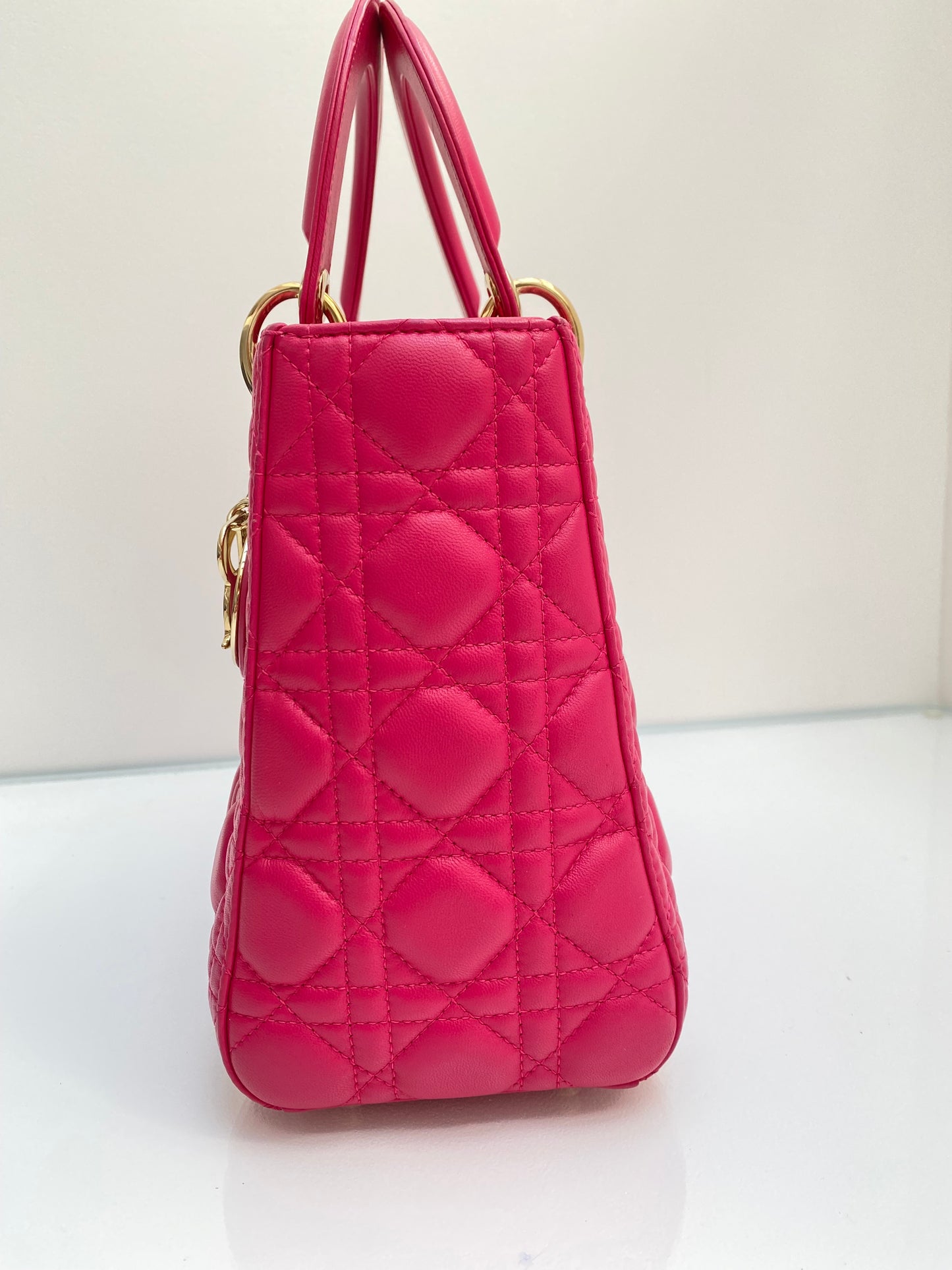 Christian Dior Pink Leather Lady Dior GHW