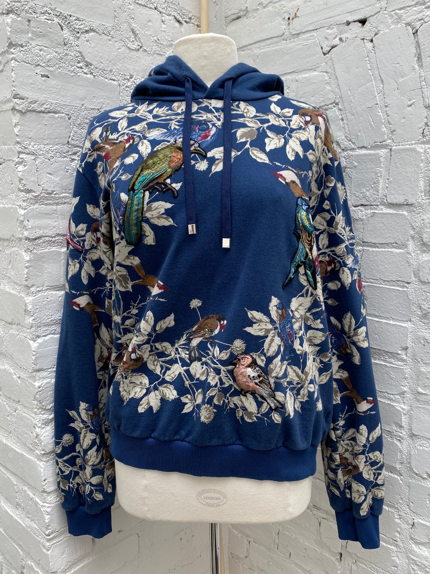 Dolce & Gabbana Navy & White Hummingbird & Floral Sweatshirt, 54