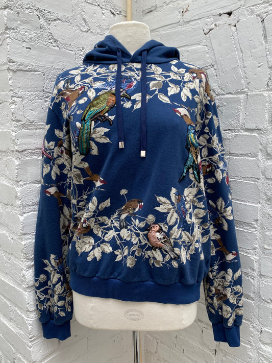 Dolce & Gabbana Navy & White Hummingbird & Floral Sweatshirt, 54