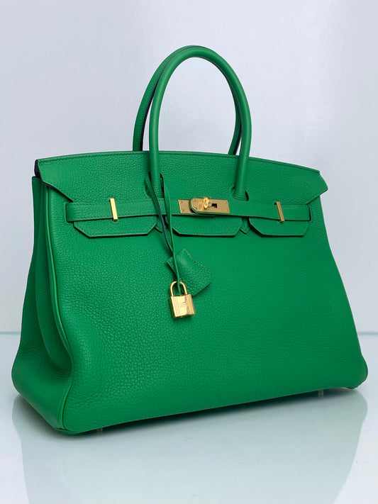 Hermes Birkin 35 Bamboo Togo GHW #R