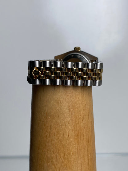 Rolex Two-Toned Champagne Floral Datejust Watch, 31