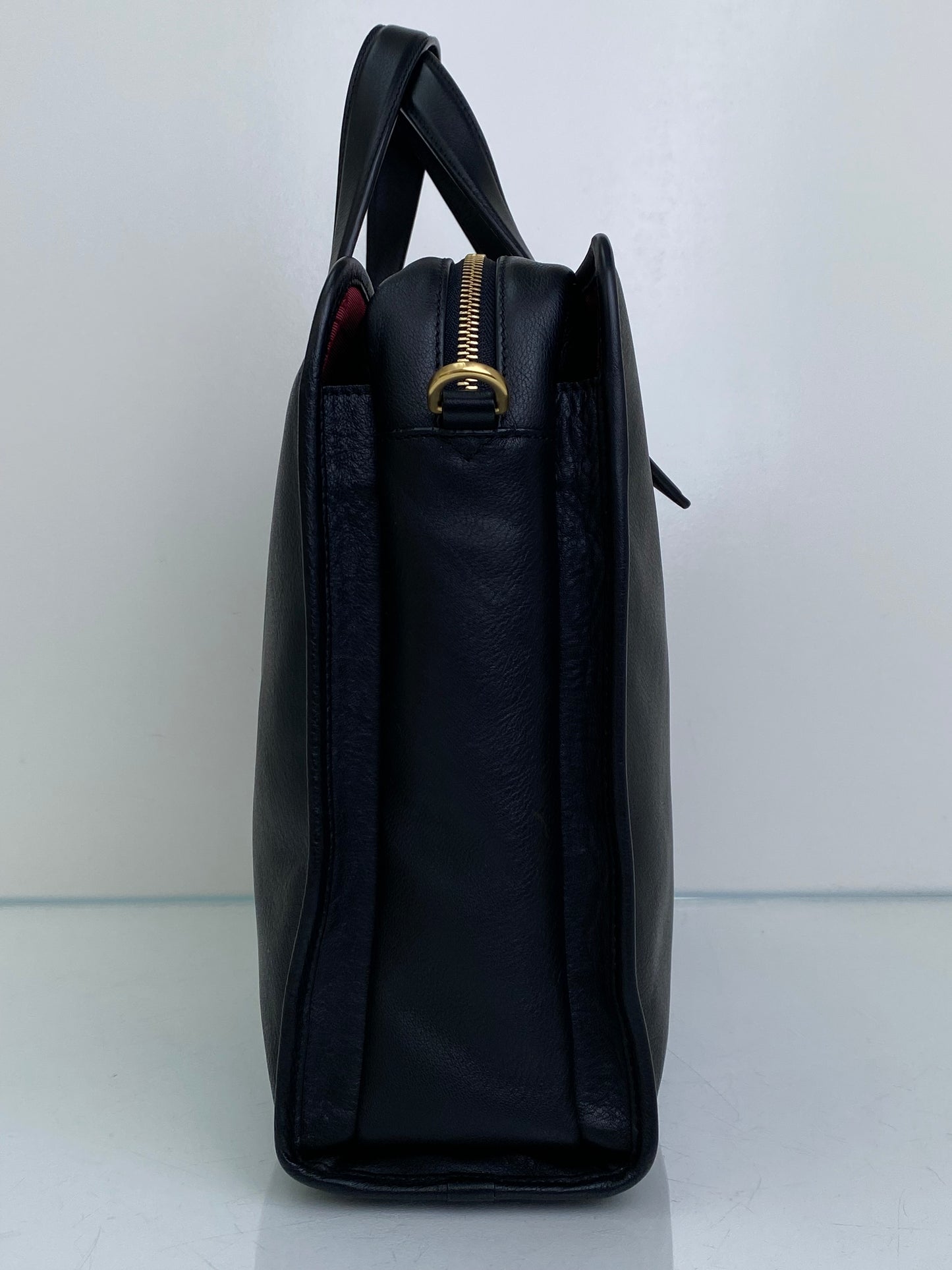 Loewe Black Leather Logo Tote GHW