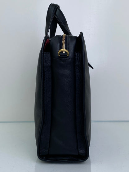 Loewe Black Leather Logo Tote GHW