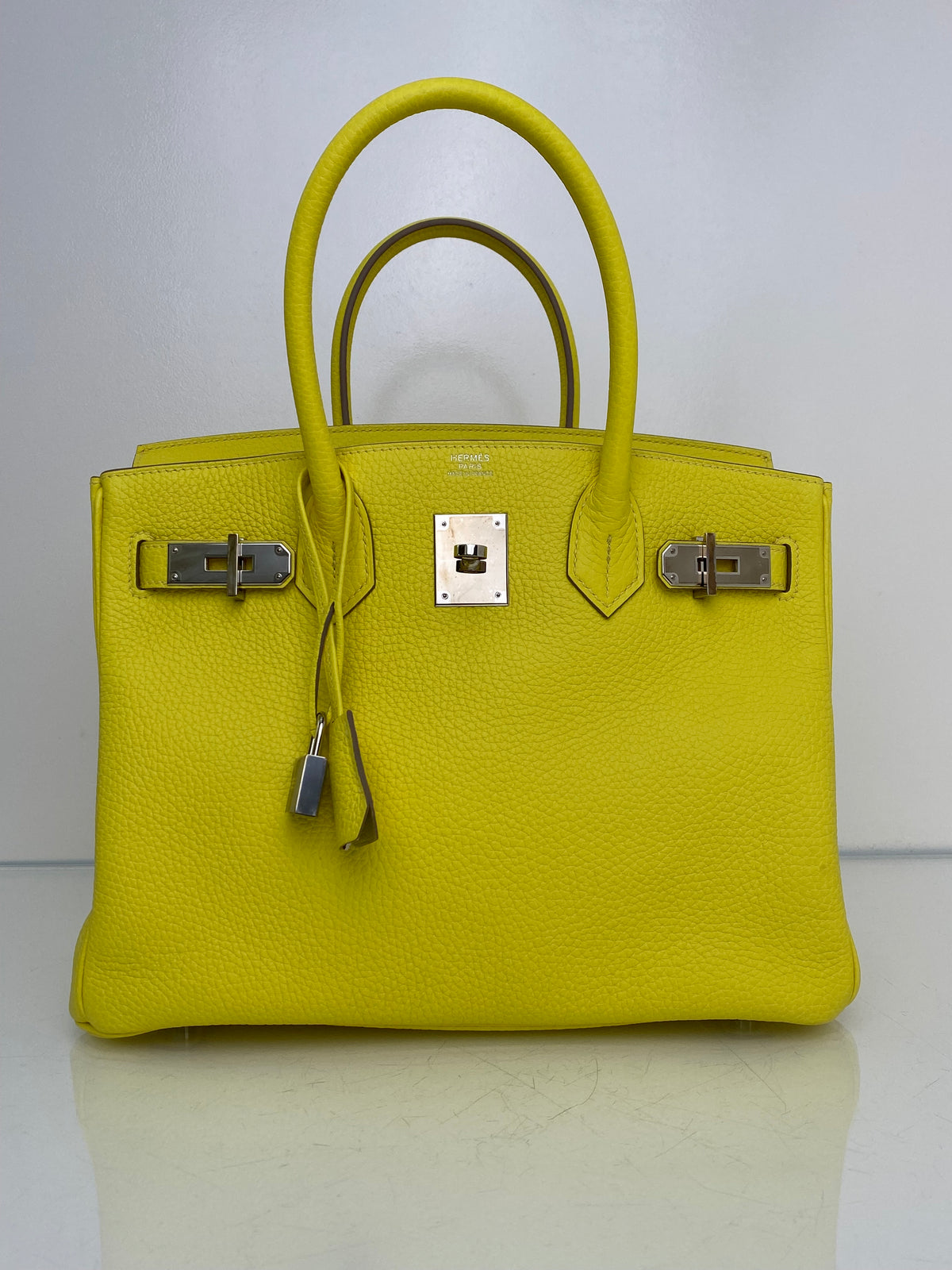 Hermes Birkin 30 Lime Clemence PHW #U