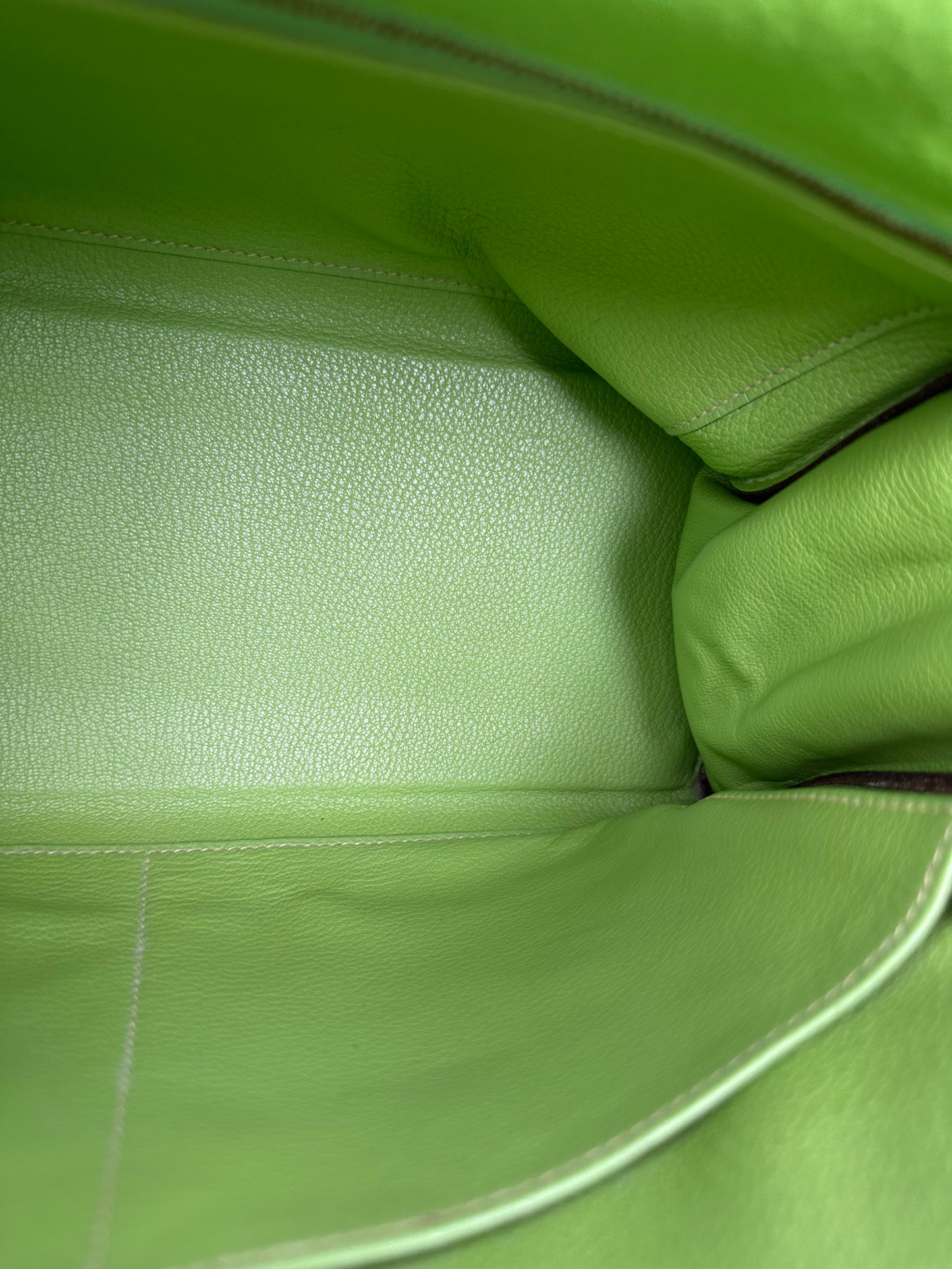 Hermes Kelly 32 Vert Cru, Jaune, and Blue Thalassa Clemence GHW #G