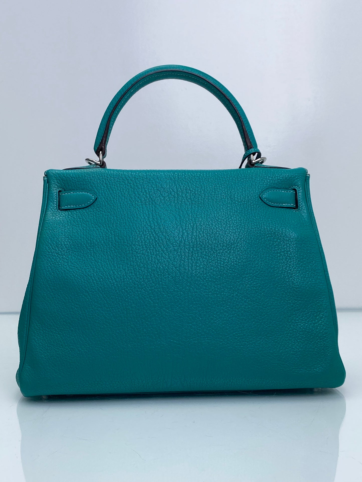 Hermes Kelly 28 Lagoon Chèvre PHW #L