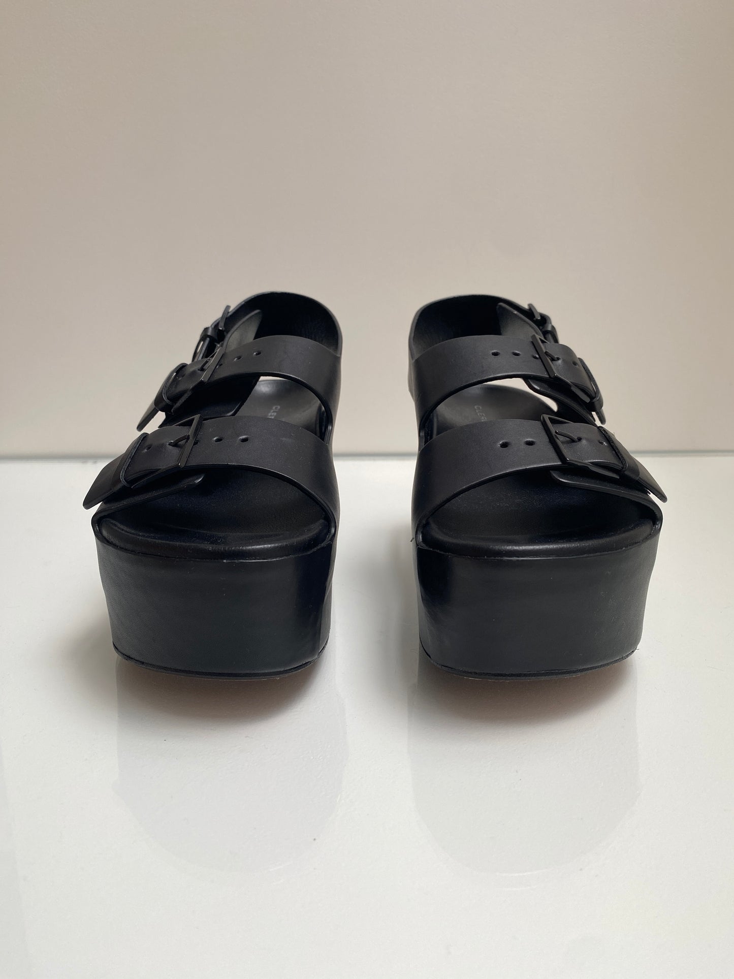 Clergerie Black Chunky Platform Sandals, 36.5