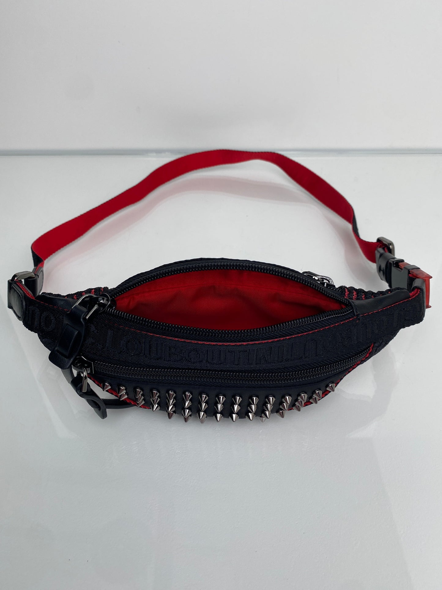 Christian Louboutin Black & Red Studded Bum Bag