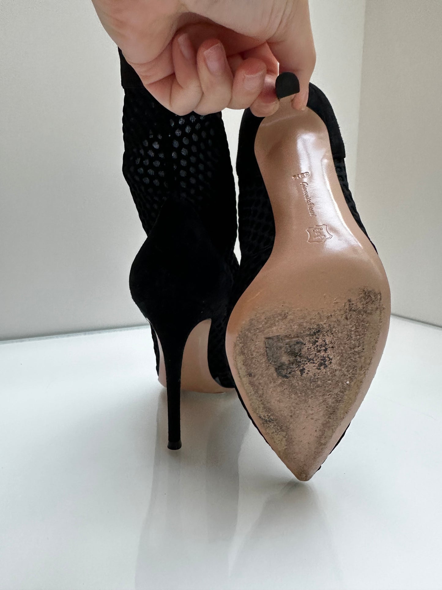 Gianvito Rossi Black Sock Heel, 39.5