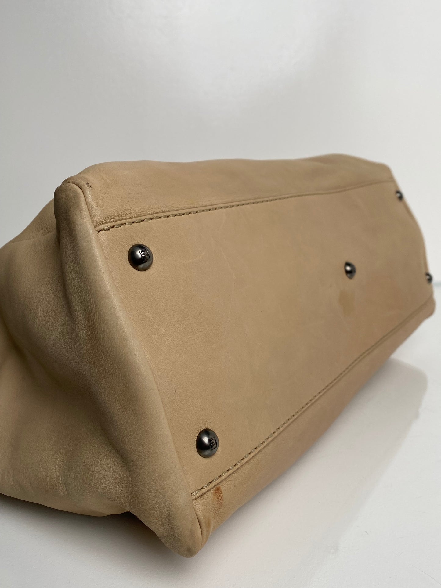 Fendi Beige & Grey Peekaboo Tote Bag TTHW