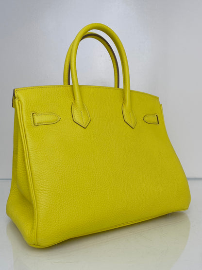 Hermes Birkin 30 Lime Clemence PHW #U