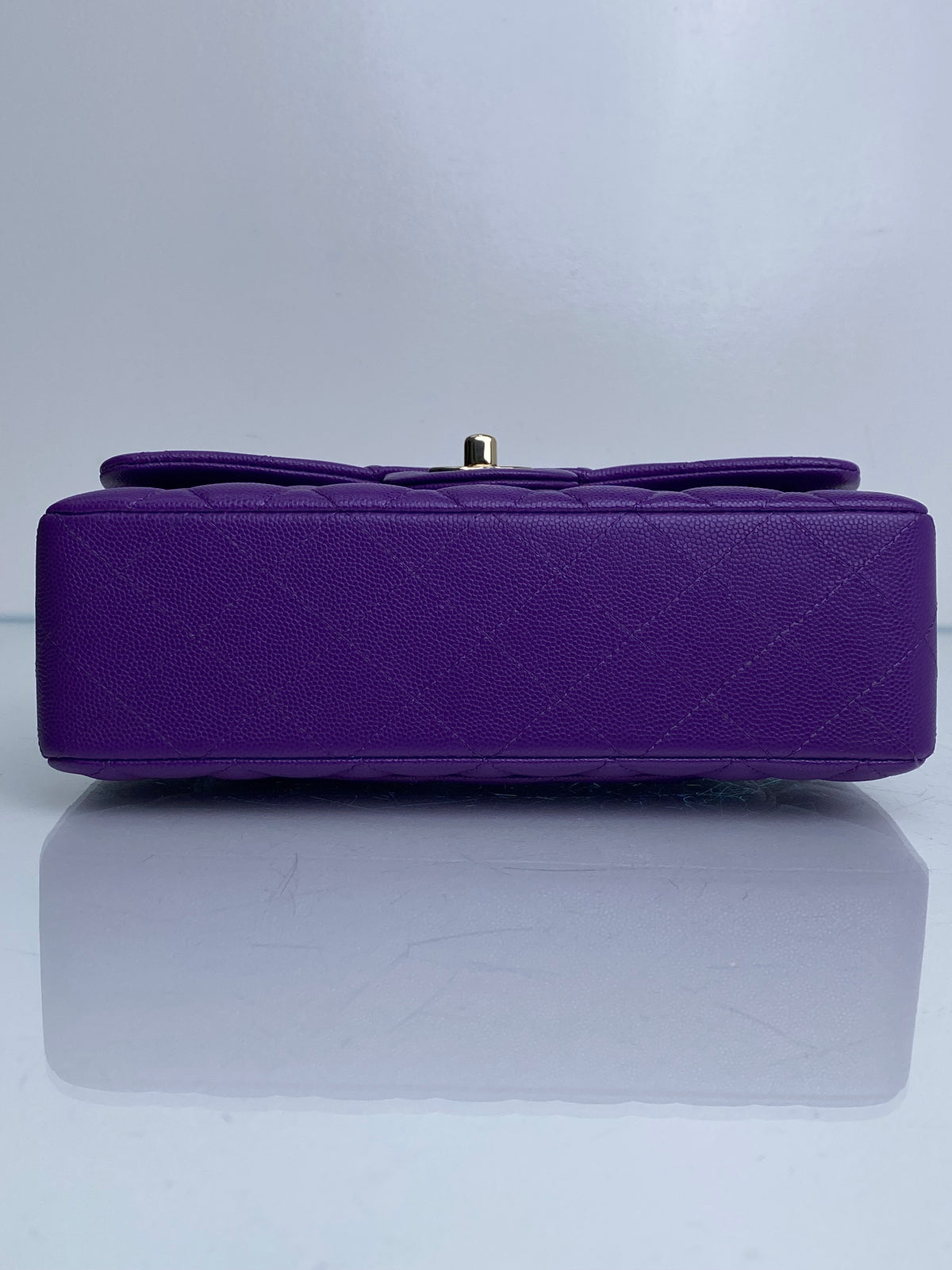 Chanel Purple Caviar Small Double Flap Bag GHW