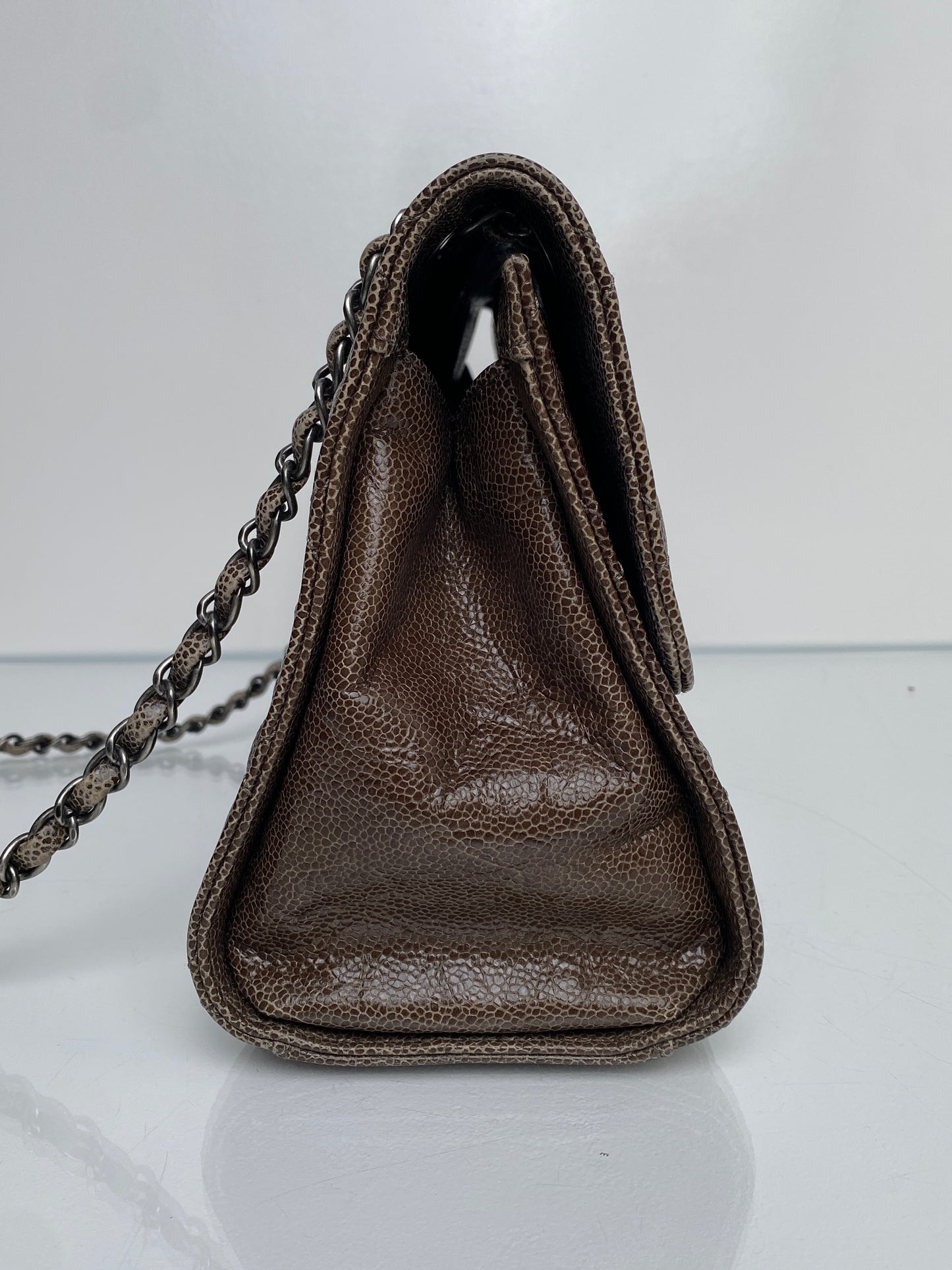 Chanel Brown Crave Jumbo CC Flap Bag SHW #19