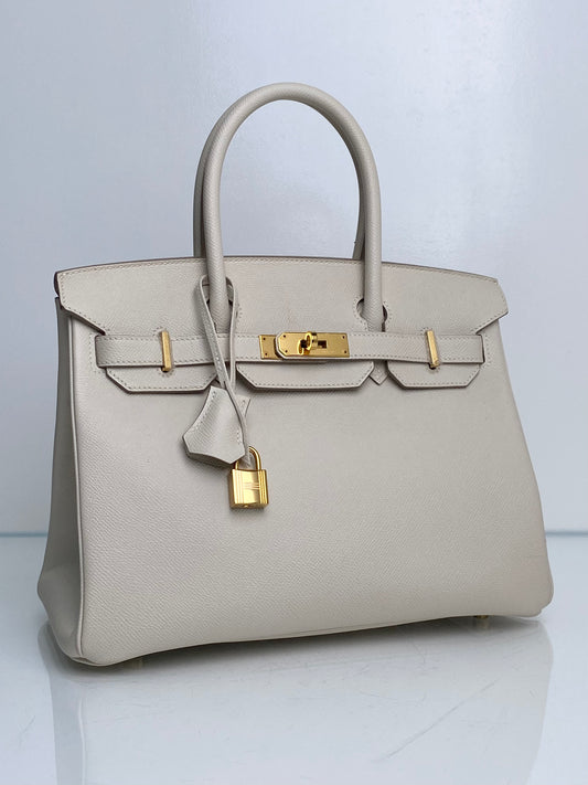 Hermes Birkin 30 Craie Epsom GHW #T