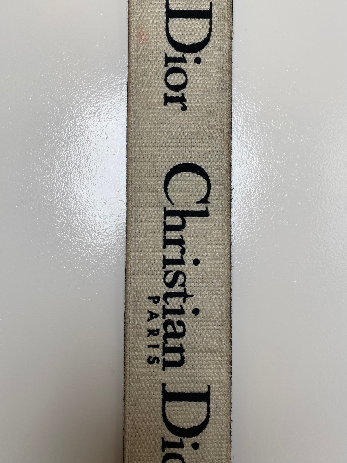 Dior Black & White "Christian Dior" Bag Strap SHW