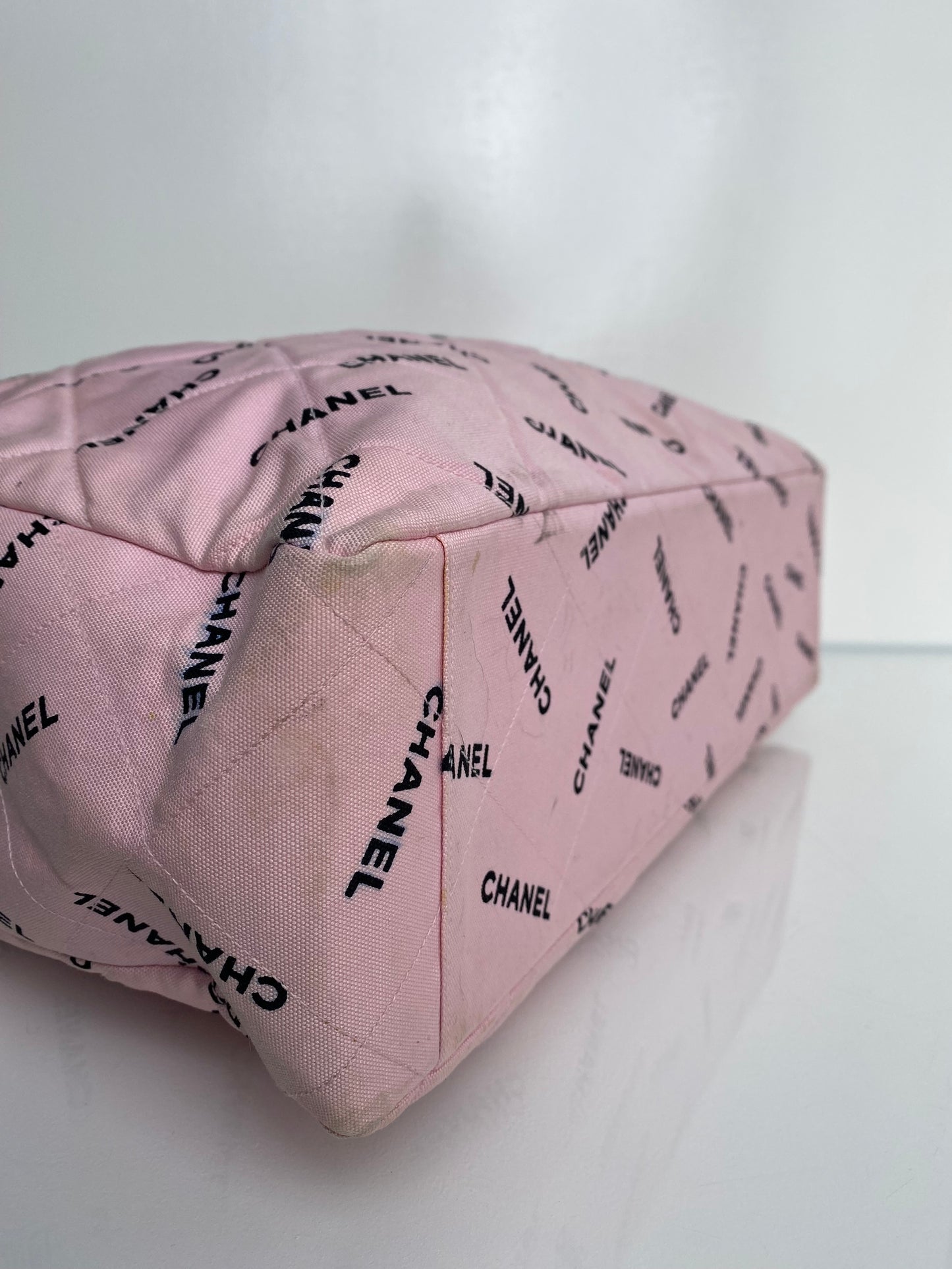 Chanel Vintage Pink Logomania Tote 24KGHW