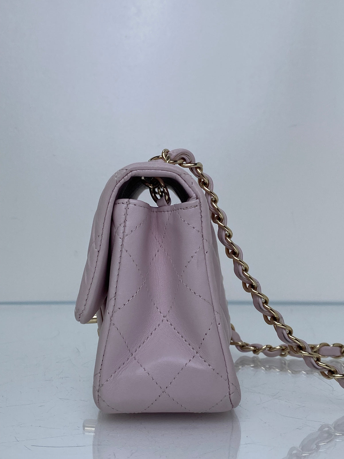 Chanel Light Pink Quilted Lambskin Mini Classic Flap Bag GHW #23