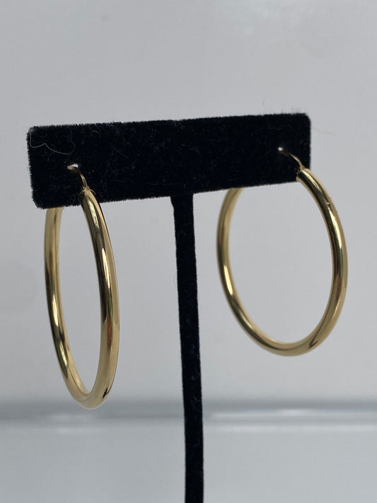 14KY Large Pierced Hoop Earrings