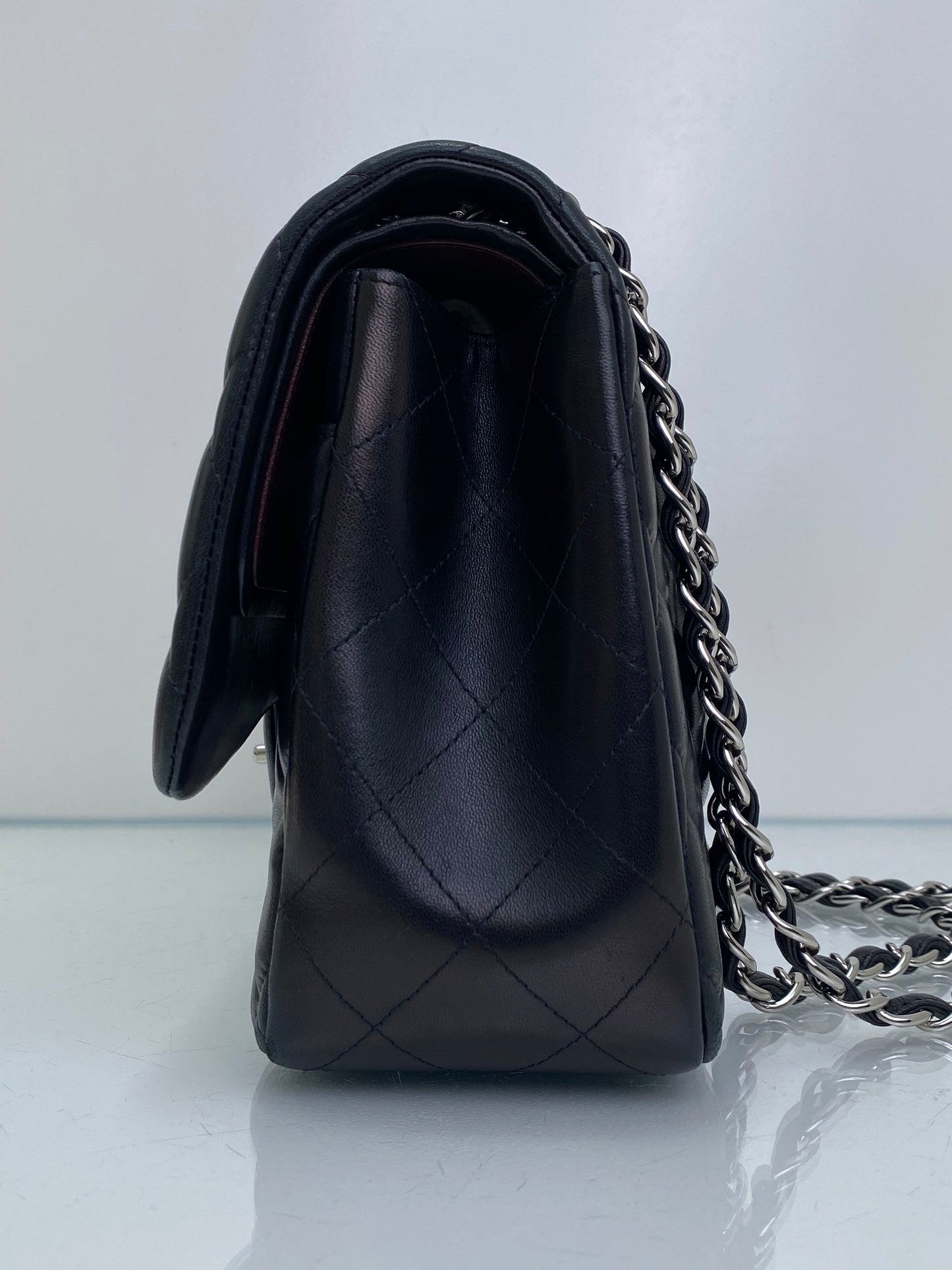 Chanel Black Quilted Lambskin Classic Double Flap Jumbo Bag GHW #17