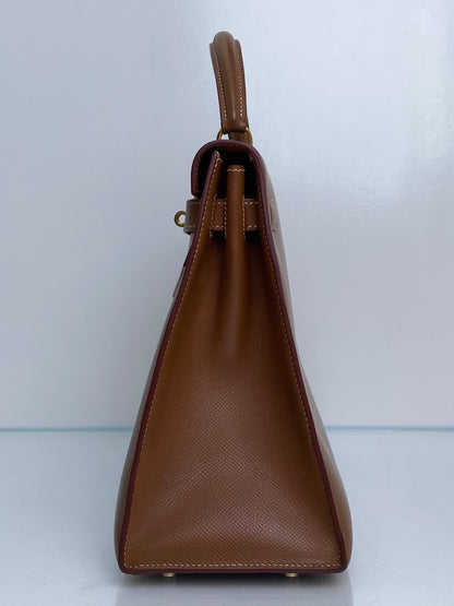 Hermes Kelly 32 Sellier Gold Epsom GHW #Z