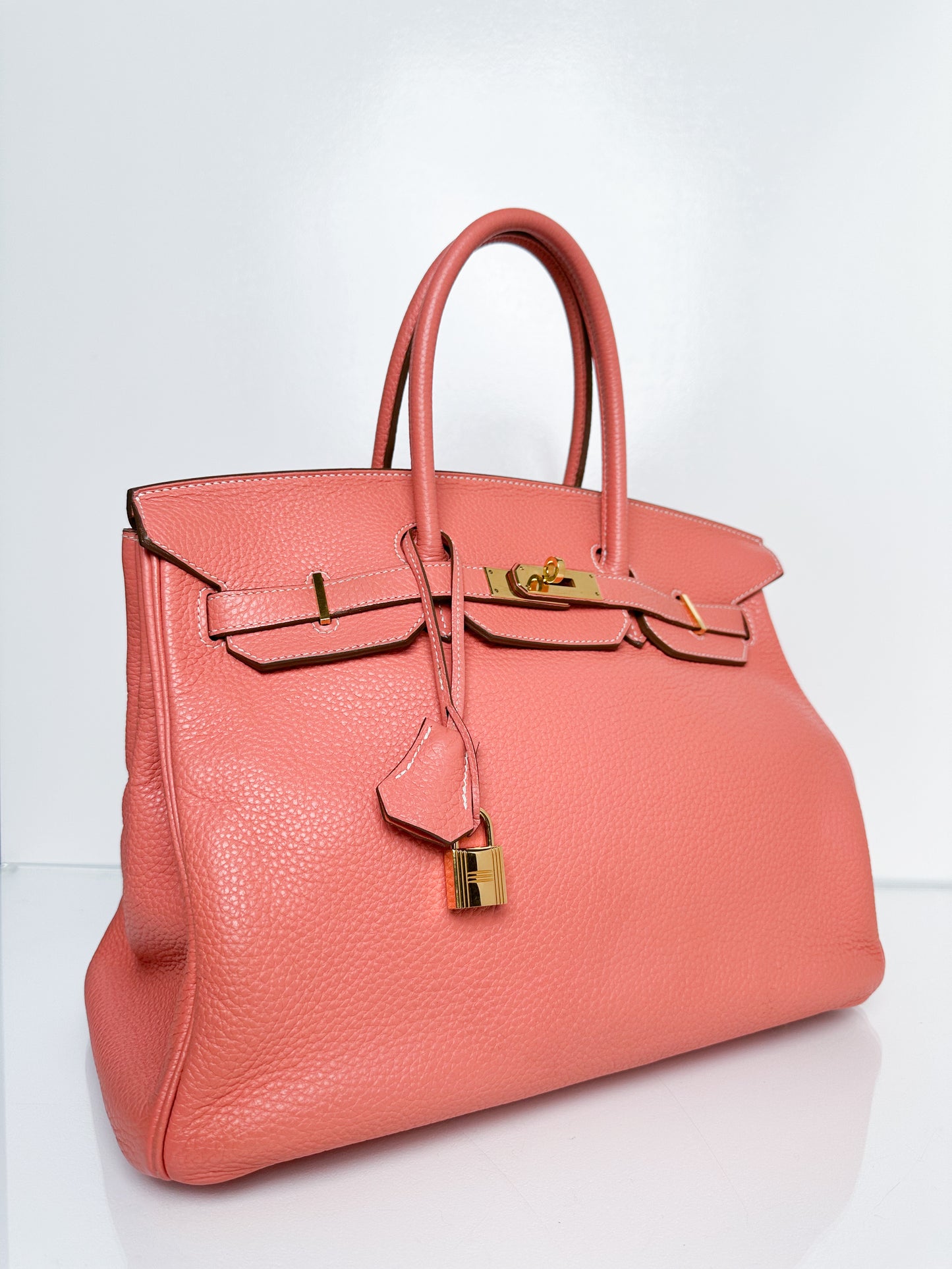 Hermes Birkin 35 Crevette Clemence GHW #Q