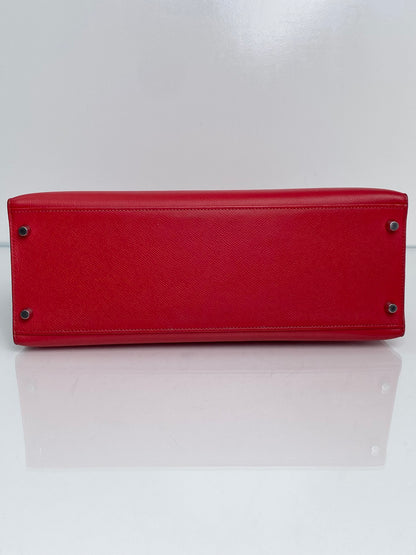 Hermes Kelly 35 Red Epsom PHW #O