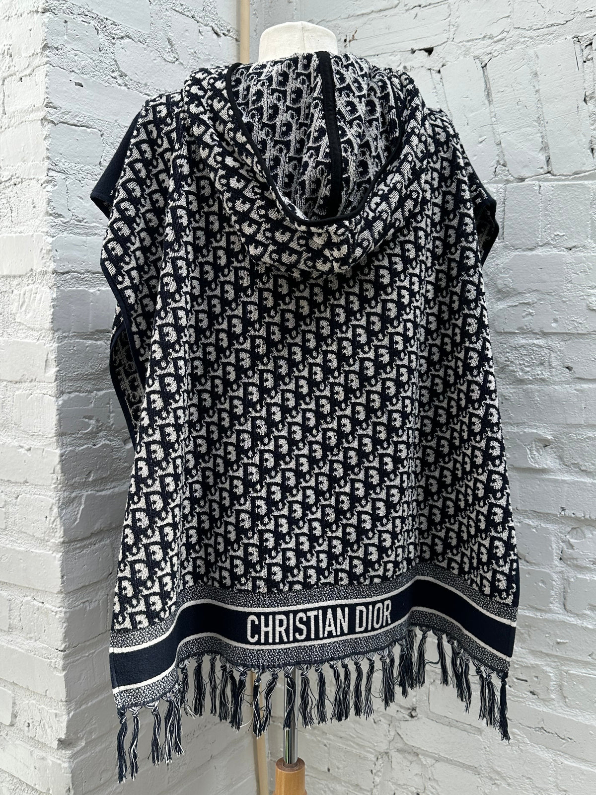 Dior Navy Oblique Terrycloth Poncho, OS