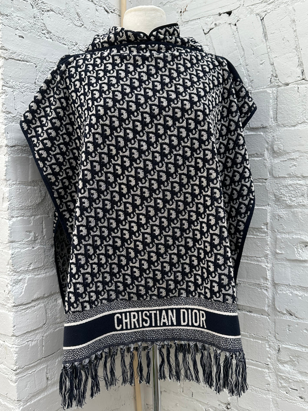 Dior Navy Oblique Terrycloth Poncho, OS