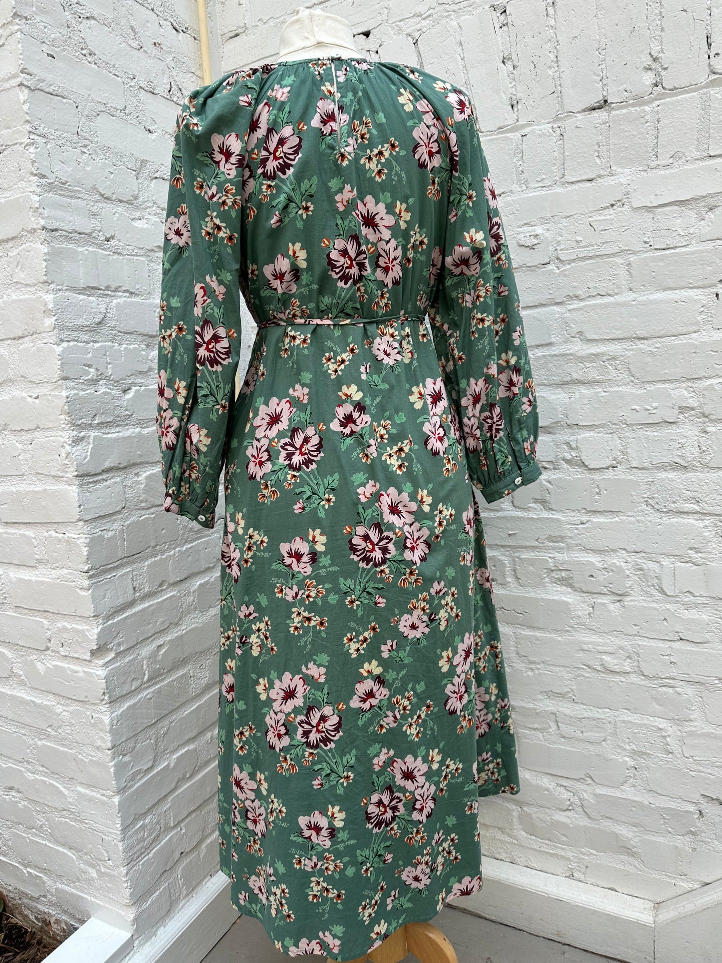 Olivia James Teal Floral Long Sleeve Dress