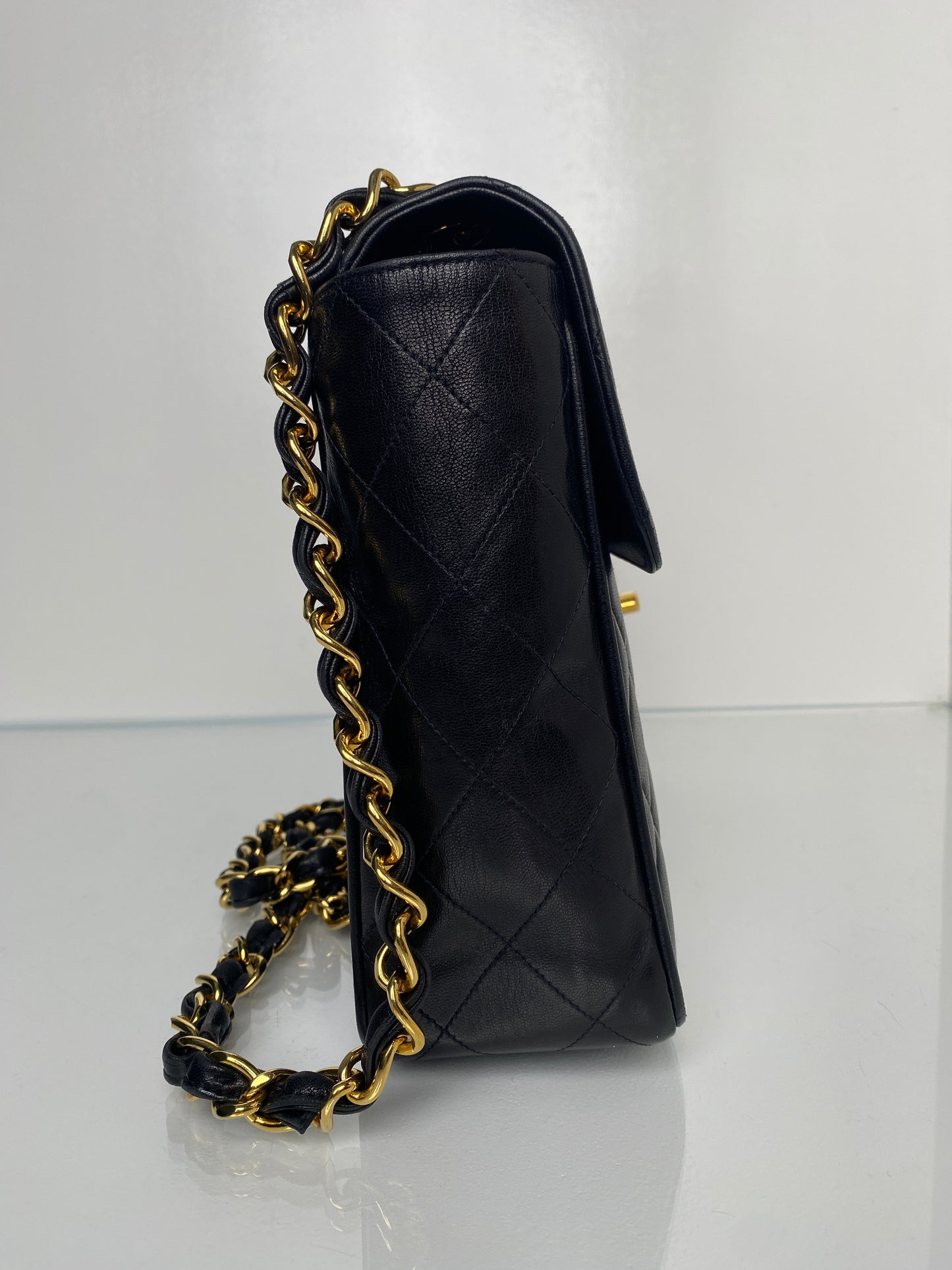 Chanel Vintage Jumbo XL Black Lambskin Leather GHW