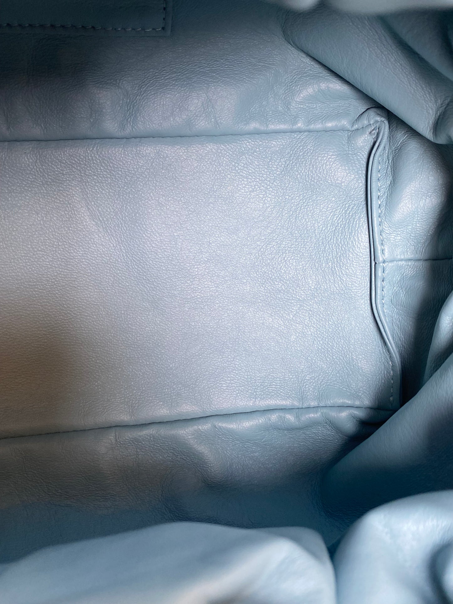 Mansur Gavriel Blue Leather Cloud Clutch