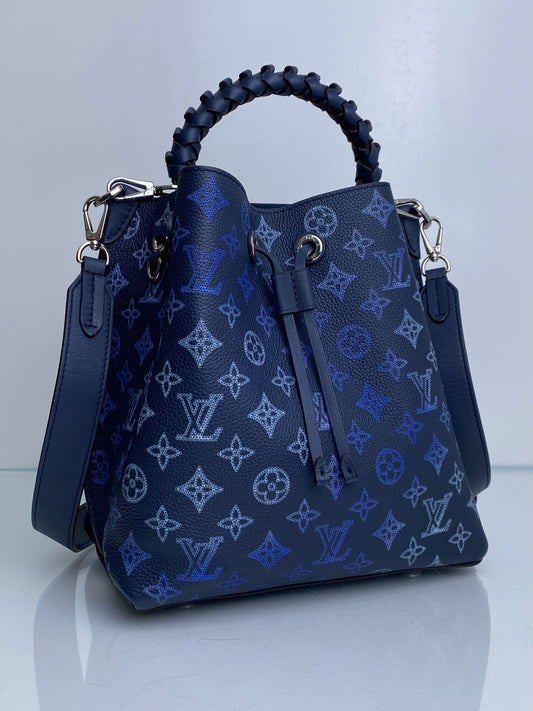 Louis Vuitton Navy Flight Mode Mahina Muria Bucket Bag SHW