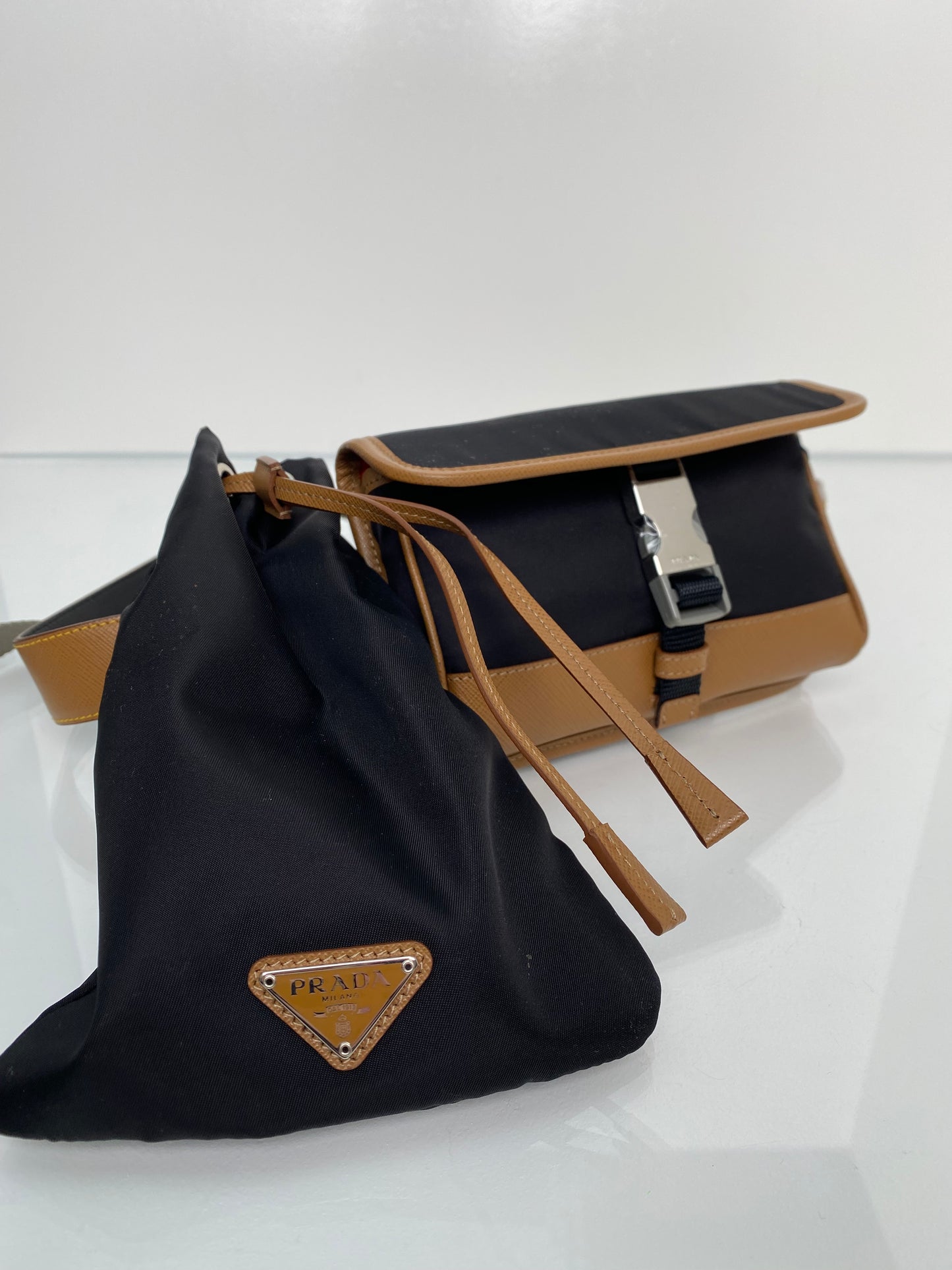 Prada Brown & Black Utility Bag