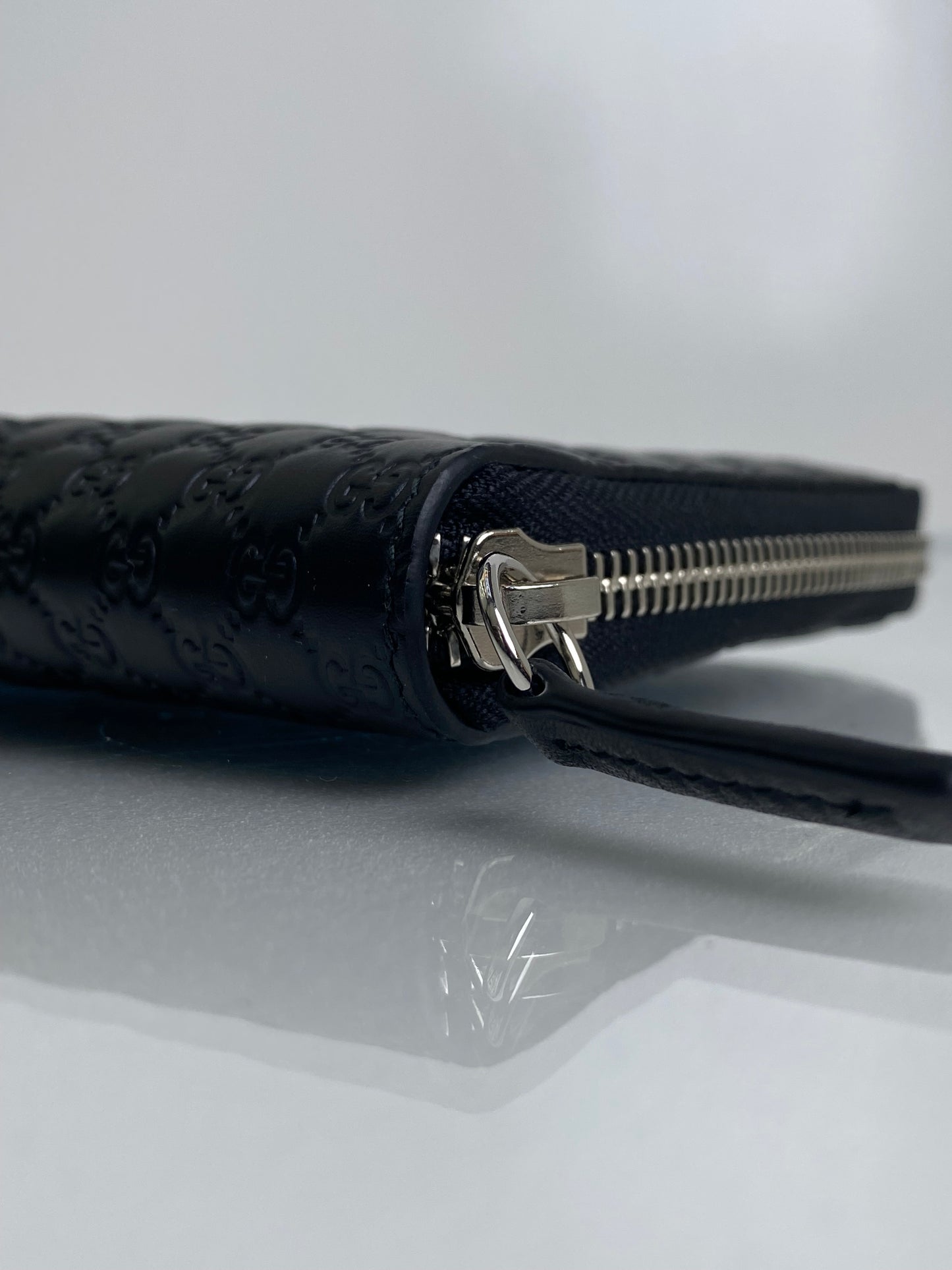 Gucci Black Microguccisma Zip Wallet SHW