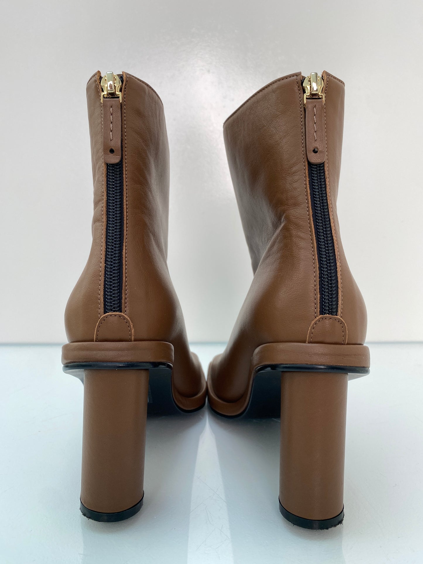 Reike Nen Brown Leather Square Toe Boots, 38