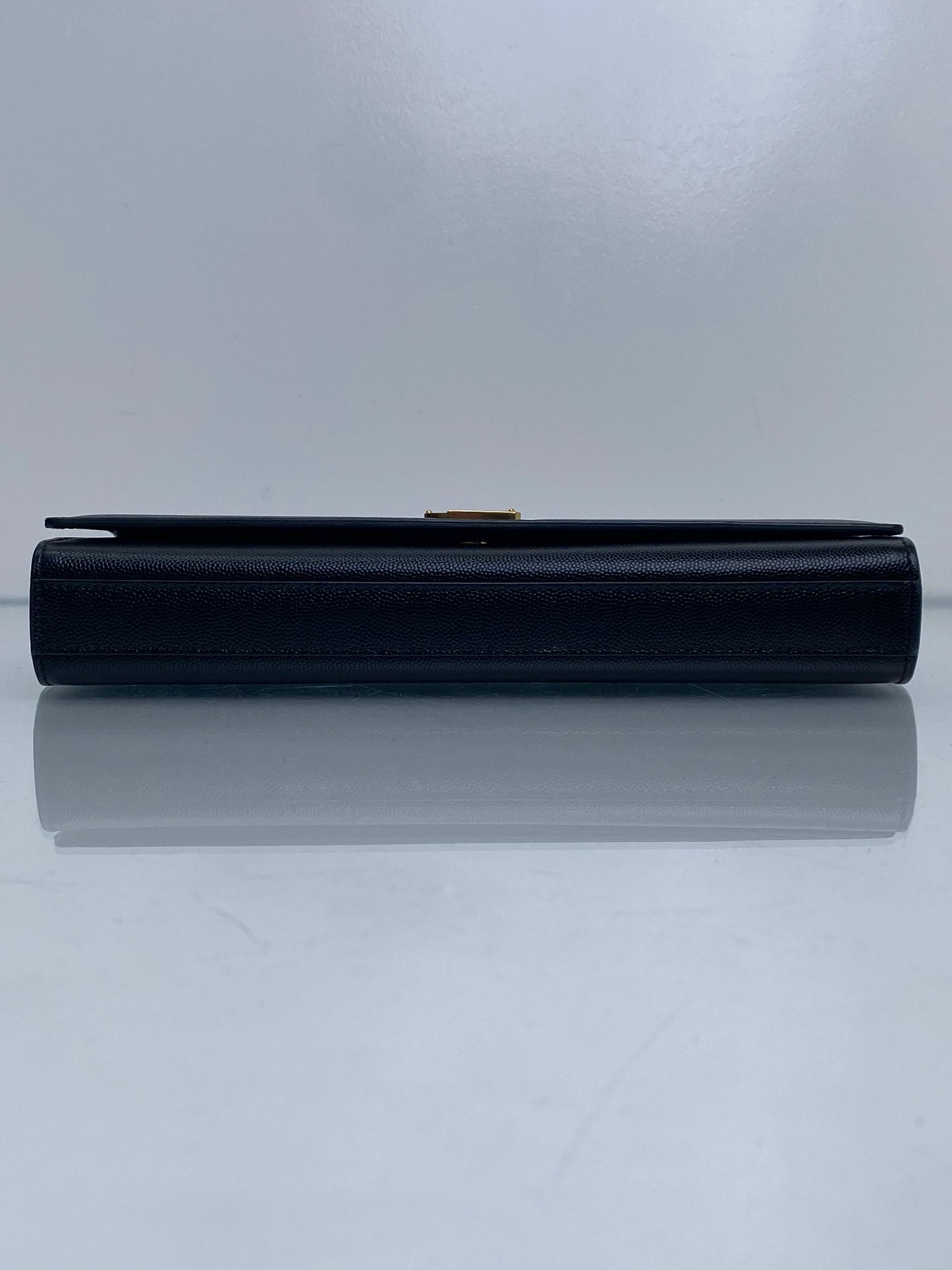 Saint Laurent Black YSL Logo Clutch GHW