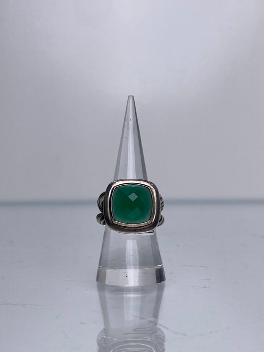 David Yurman 14mm Green Onyx Albion Ring, 8