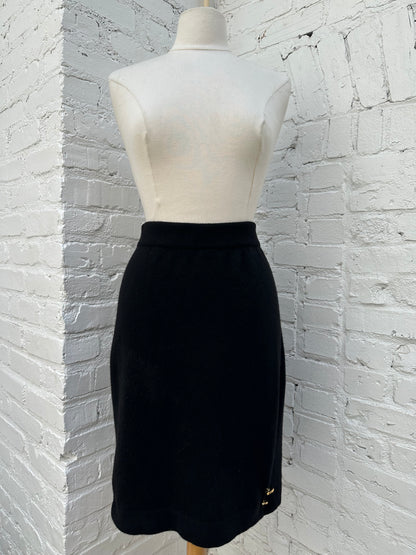 Chanel Black Cashmere Skirt