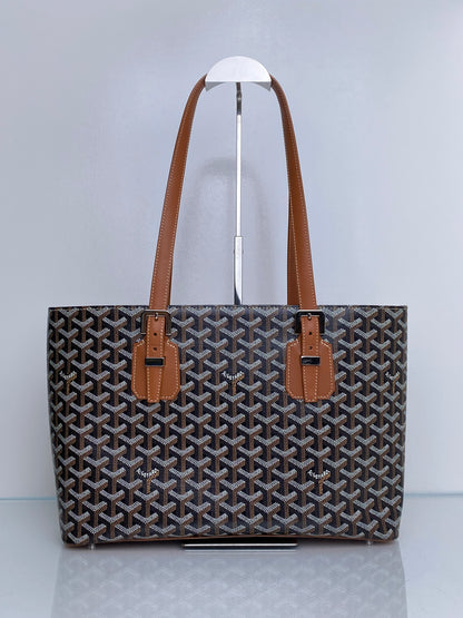 Goyard Black Goyardine Sac Marie Galante MM Tote Bag SHW