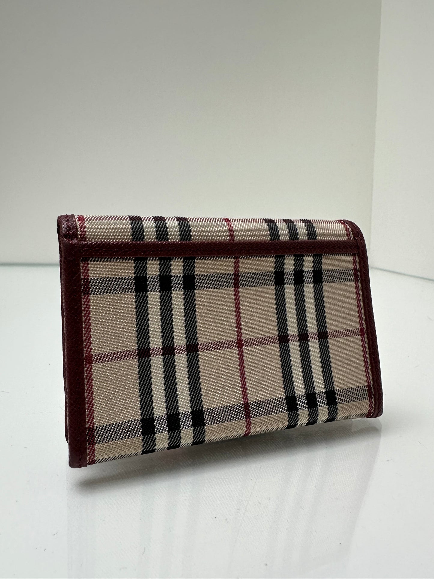 Burberry Tartan & Red Trim Compact Wallet