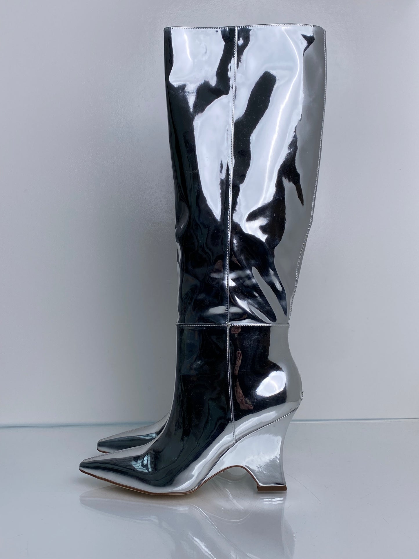 Sam Edelman Silver Tall Boots, 7