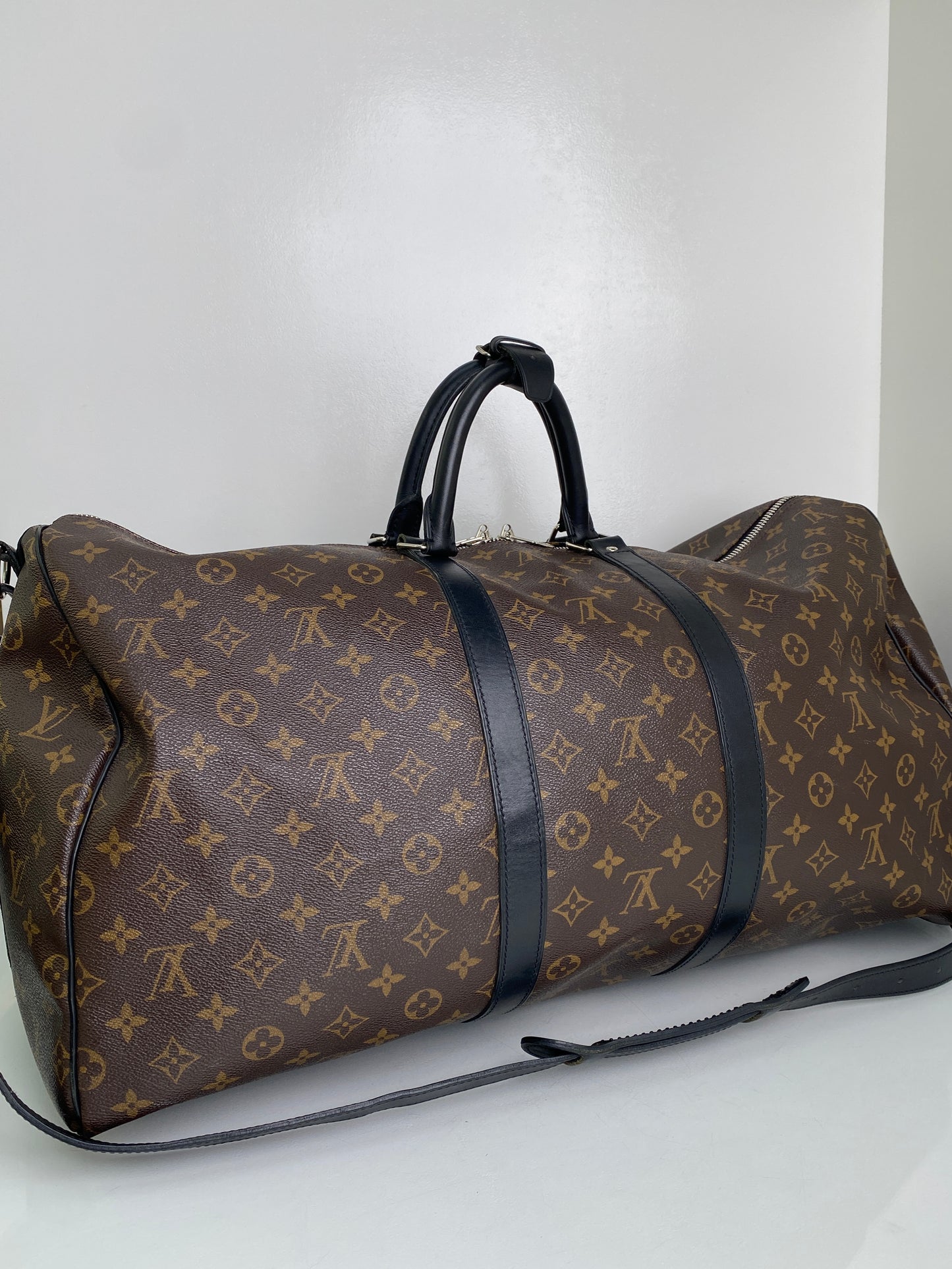 Louis Vuitton Keepall Bandouliere  Monogram Macassar 55 SHW
