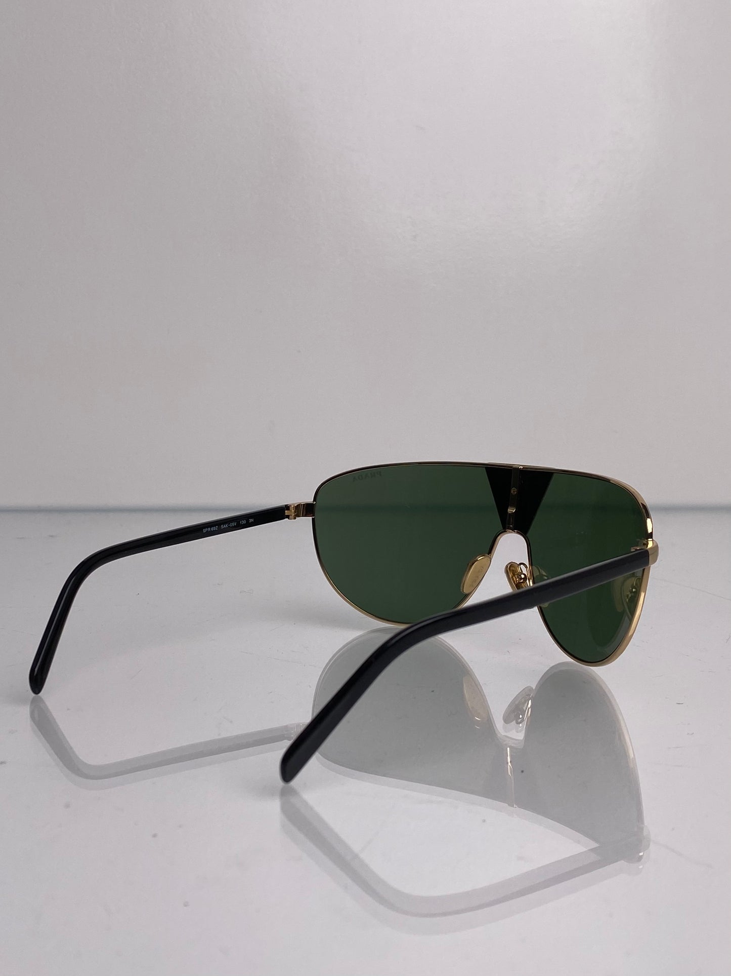 Prada Oversize Gold Frame Aviator Sunglasses