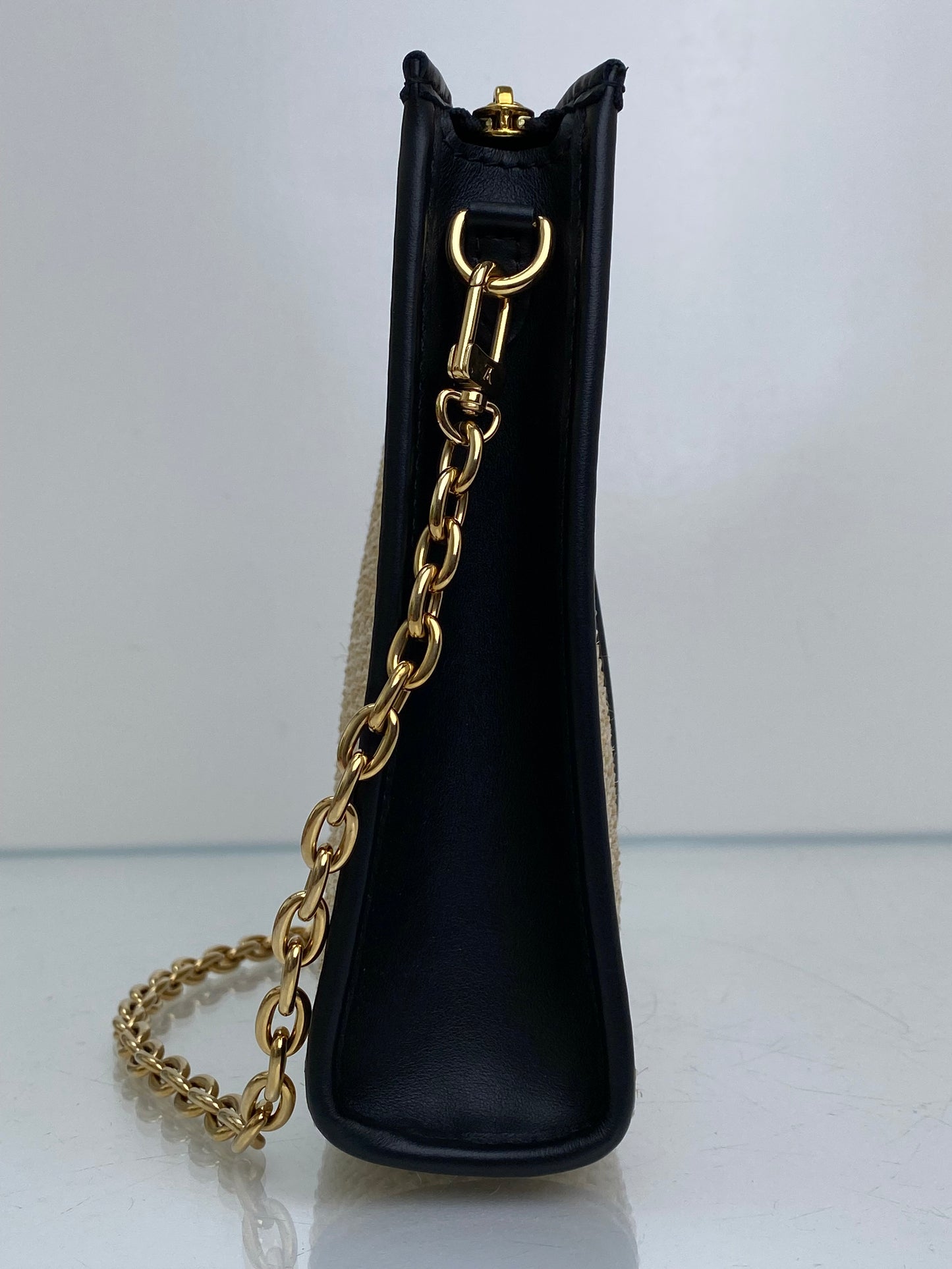 Louis Vuitton Tan & Black Raffia Toiletry Pouch On Chain GHW