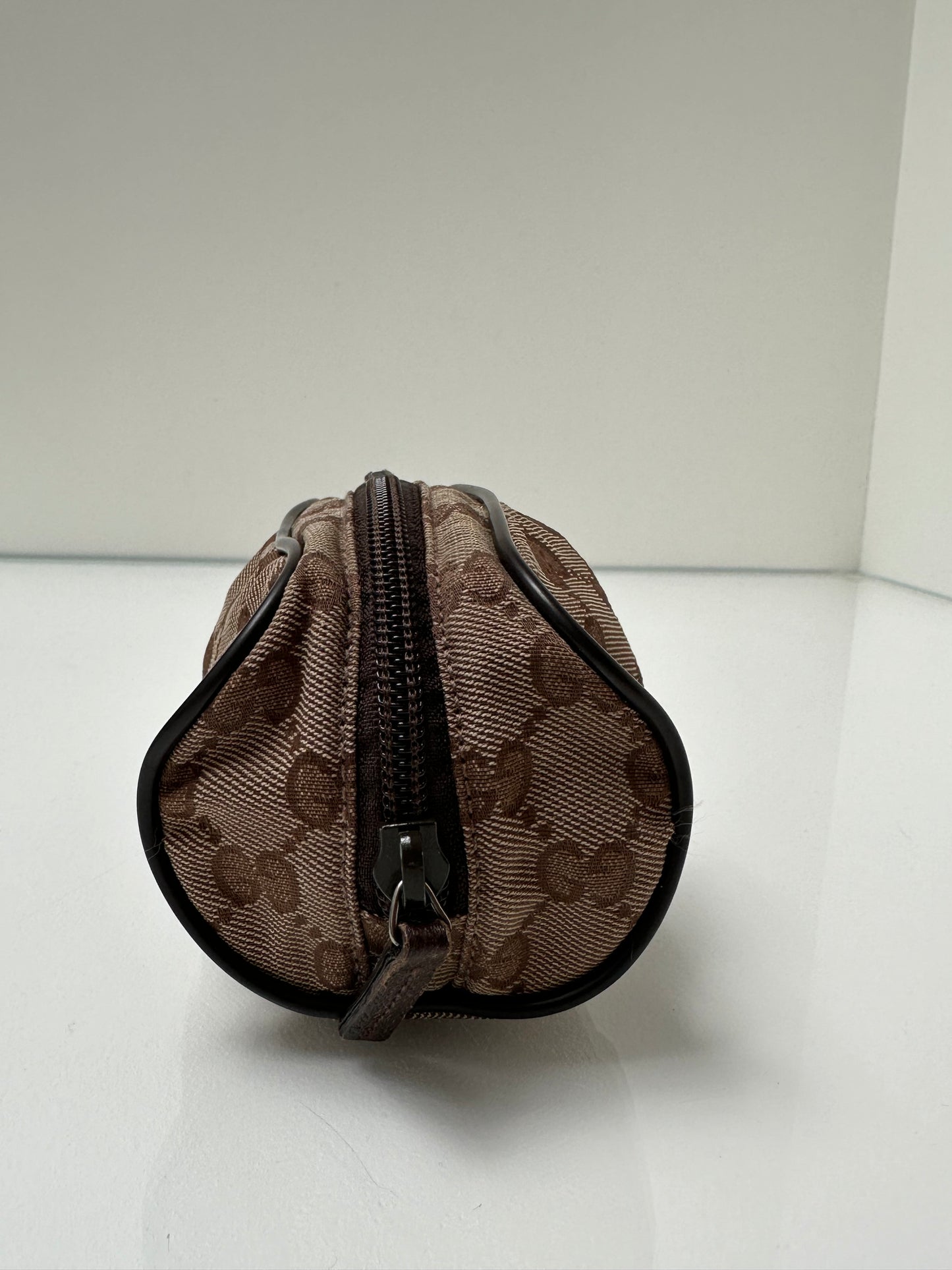 Gucci Vintage Brown Canvas Mini Zippy Pouch