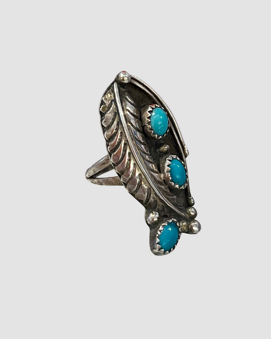 Navajo Rutquoise sterling silver ring, 5.5
