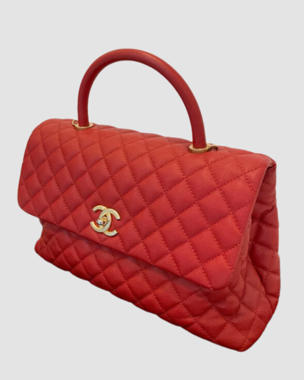 Chanel Red Coco Handle GHW, D