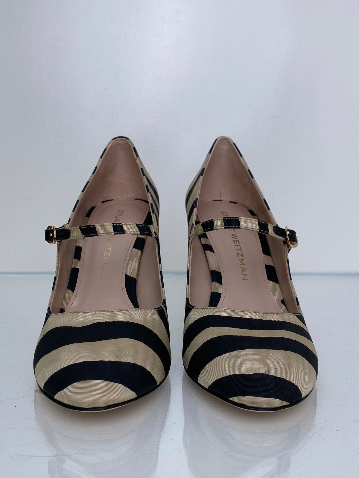 Stuart Weitzman Black & Tan Zebra Heels, 8B